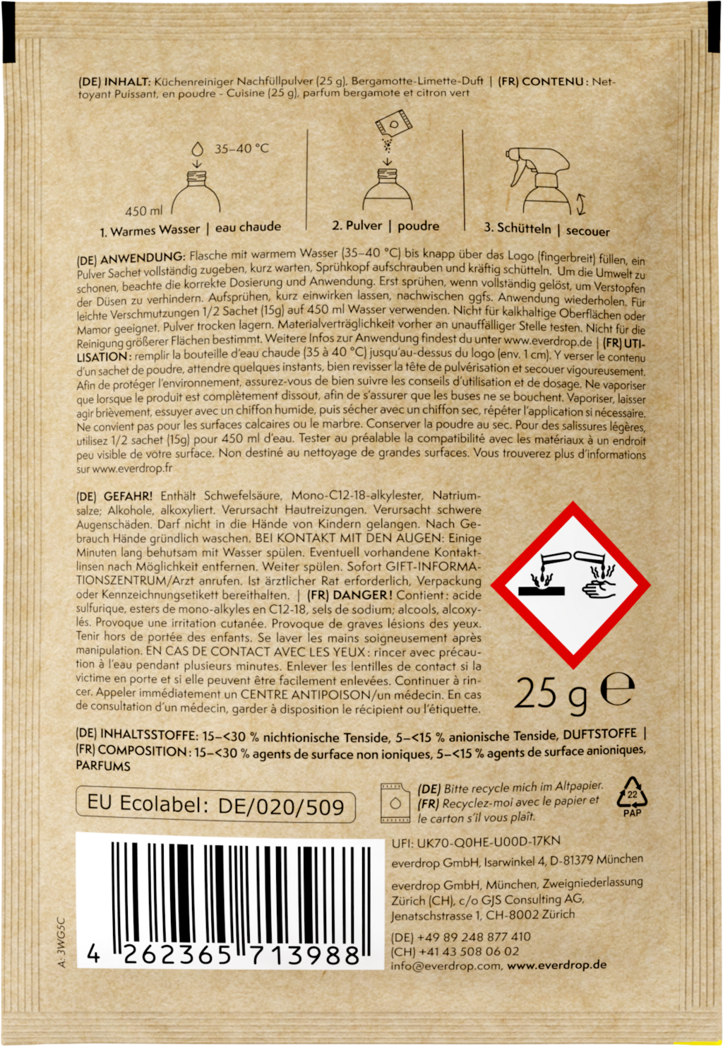 everdrop Kitchen Cleaner - Power Powder Sachet - 25 g