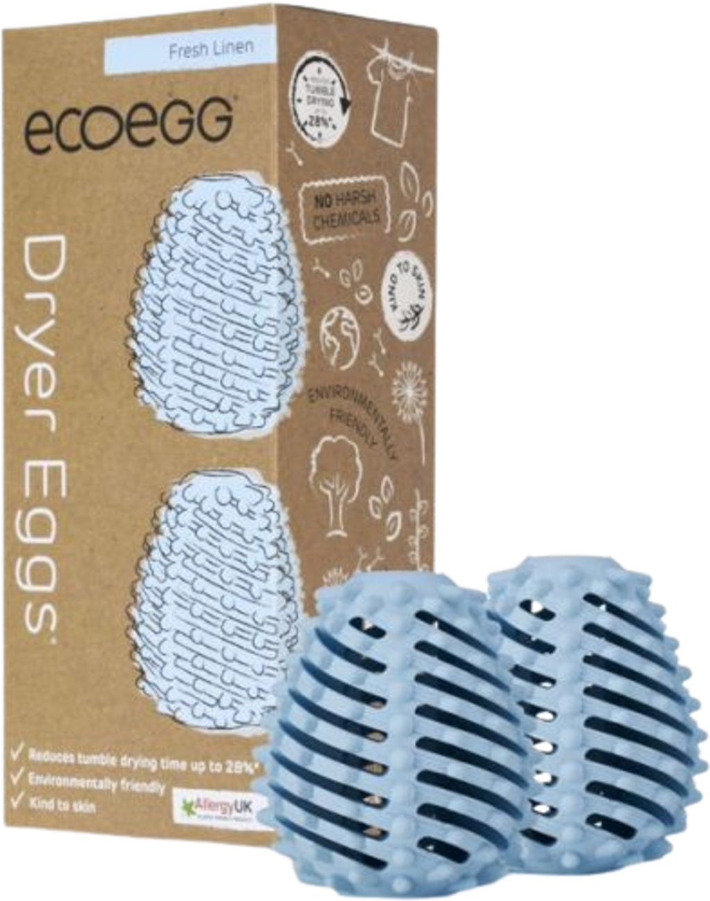 Dryer Egg, Fresh Linen (2 stk)