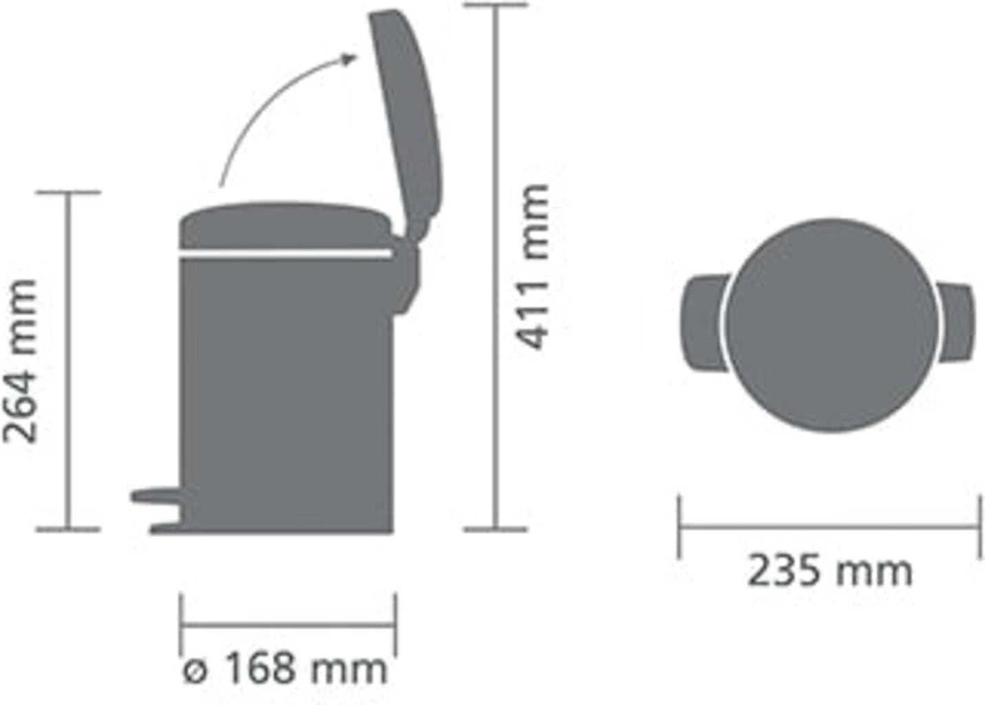 Treteimer Newicon 3 L mit Kunststoffeinsatz