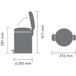 Pedalsoptunna Newicon 5 L med Plastinsats
