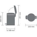 NewIcon - Pattumiera a Pedale 3 L con Inserto in Plastica