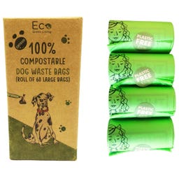 Eco Green Living Kompostierbare Hundekotbeutel - 60 Stk