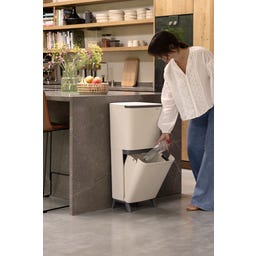 SortUp Hi - Pattumiera per il Riciclo 20 + 25 L - Soft Beige