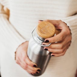 Bambaw Roestvrijstalen Thermosfles, 1000 ml - Natural Steel