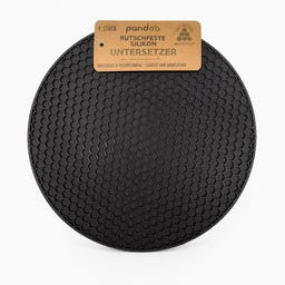 pandoo Silikon-Untersetzer rund Ø 17cm - schwarz
