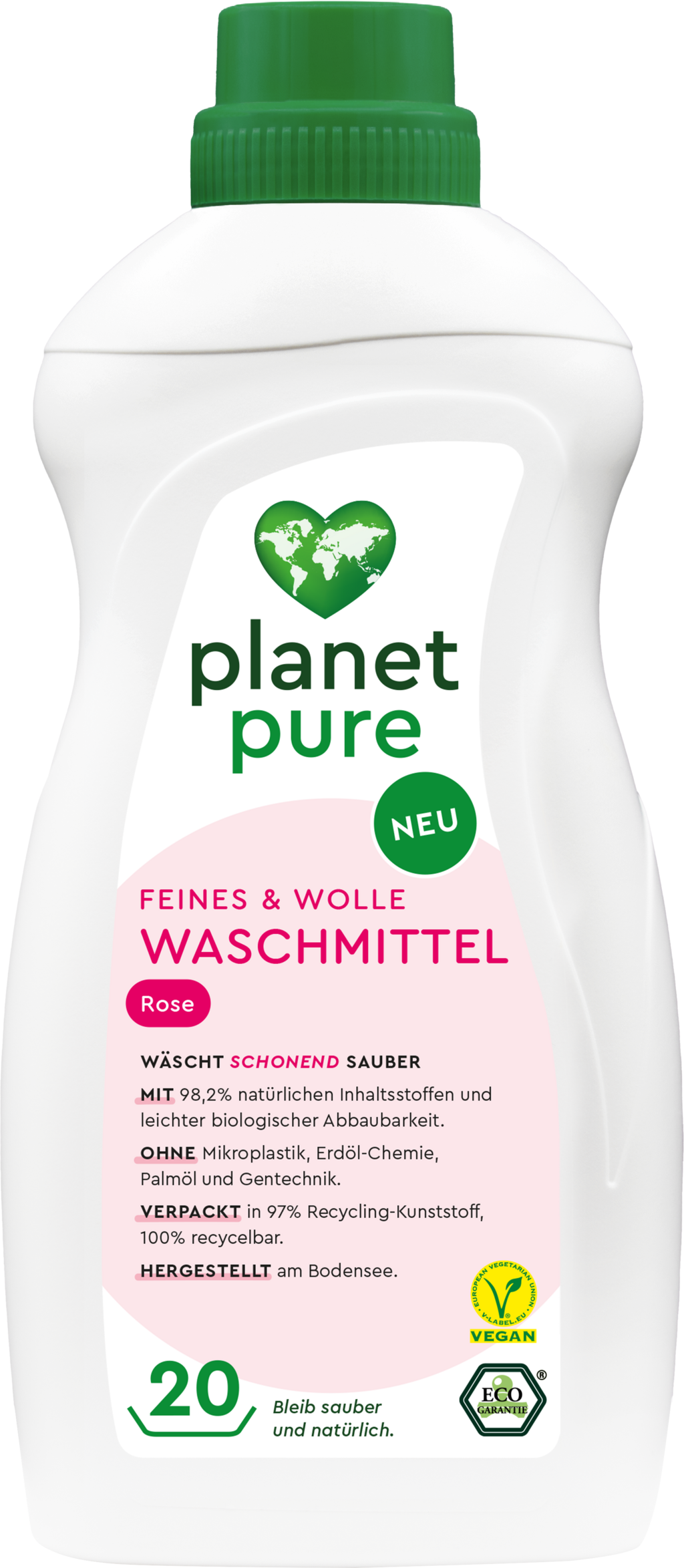 PLANET PURE Lessive Liquide pour Linge Délicat & Laine - Rose, 1 L ...
